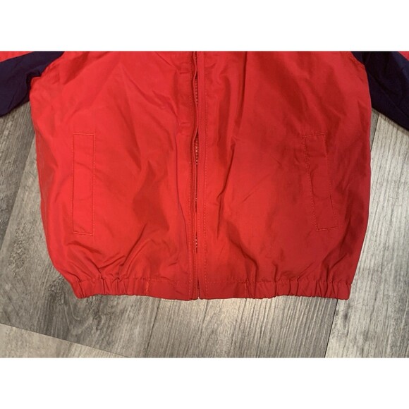 Nautica Boys Red Windbreaker Jacket Size 3T Full Zip Logo Sleeve Waterproof - Picture 5 of 5